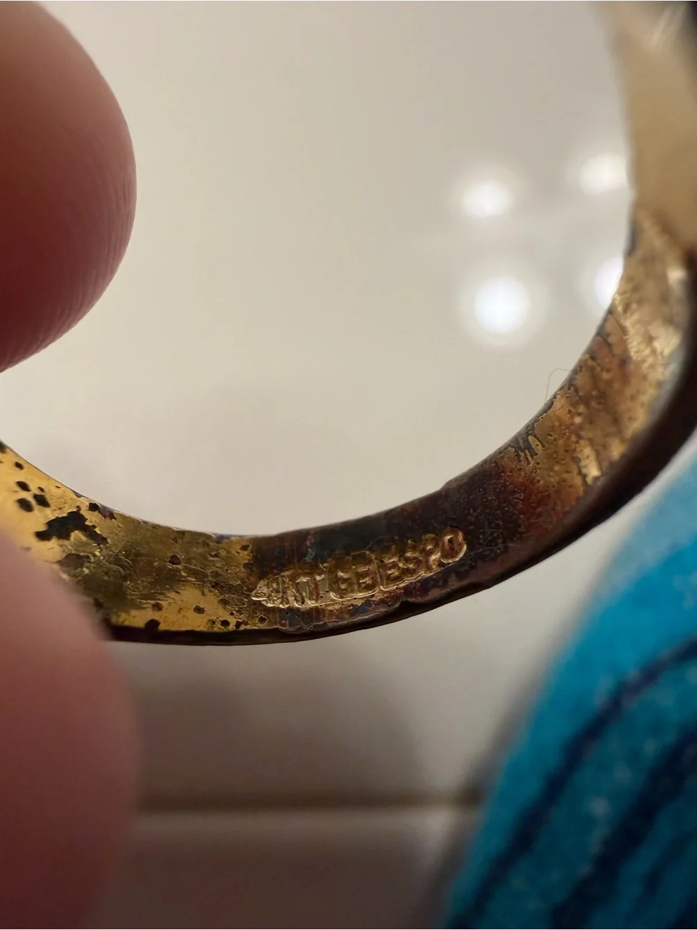 Vintage ESPO Joseph Esposito 14KT GE Two Tone Floral Leaf Statement Ring